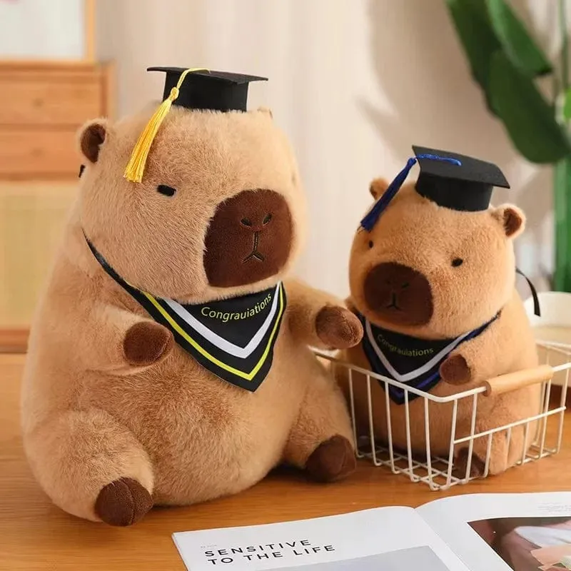 Absolventen-Plüschpuppen, Doktor, Capybara, Eule, Bär, Plüschtier, süßes Stofftier, Spielzeugpuppe, weiches Cartoon-Kissen, Abschlussgeschenk