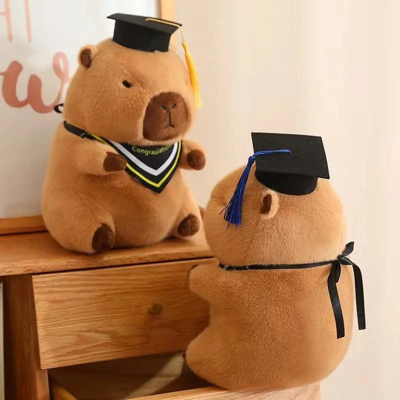 Absolventen-Plüschpuppen, Doktor, Capybara, Eule, Bär, Plüschtier, süßes Stofftier, Spielzeugpuppe, weiches Cartoon-Kissen, Abschlussgeschenk