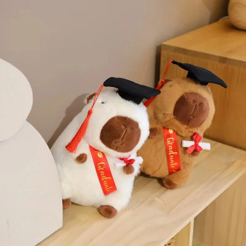 Absolventen-Plüschpuppen, Doktor, Capybara, Eule, Bär, Plüschtier, süßes Stofftier, Spielzeugpuppe, weiches Cartoon-Kissen, Abschlussgeschenk