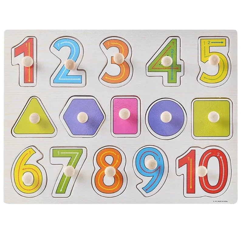 Baby Holz Greifen Bord Anzahl Brief Form Anerkennung Puzzle Kinder Frühen Bildung Puzzle Spielzeug Montessori Lernen TMZ