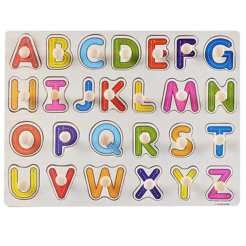 Baby Holz Greifen Bord Anzahl Brief Form Anerkennung Puzzle Kinder Frühen Bildung Puzzle Spielzeug Montessori Lernen TMZ