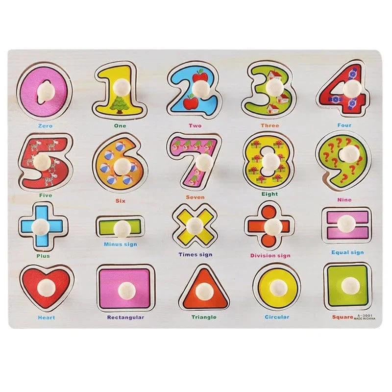 Baby Holz Greifen Bord Anzahl Brief Form Anerkennung Puzzle Kinder Frühen Bildung Puzzle Spielzeug Montessori Lernen TMZ