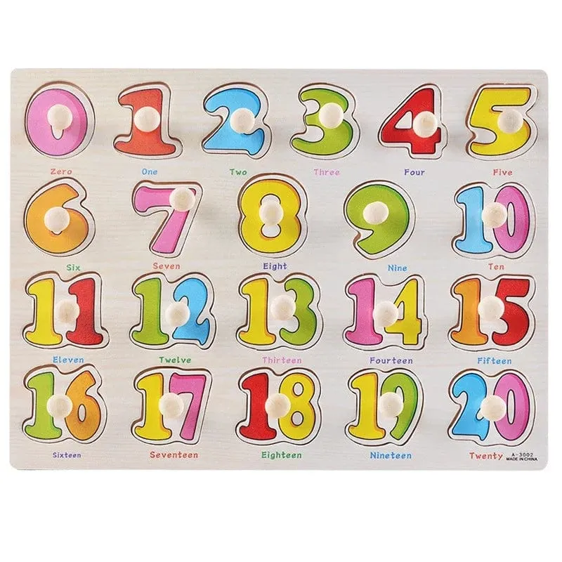 Baby Holz Greifen Bord Anzahl Brief Form Anerkennung Puzzle Kinder Frühen Bildung Puzzle Spielzeug Montessori Lernen TMZ