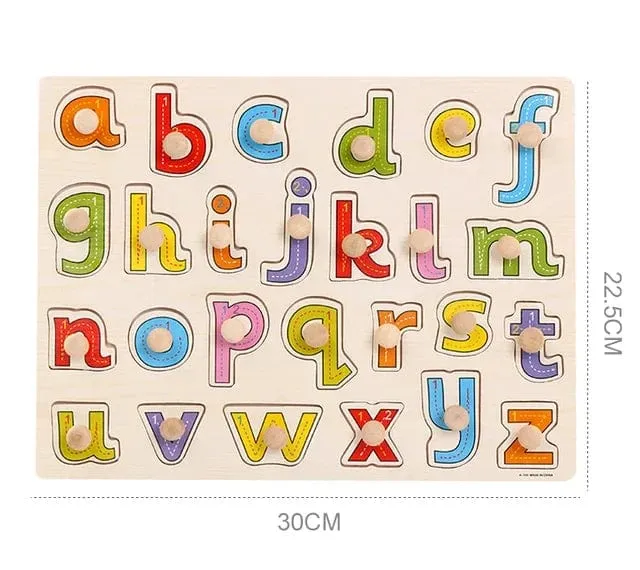 Baby Holz Greifen Bord Anzahl Brief Form Anerkennung Puzzle Kinder Frühen Bildung Puzzle Spielzeug Montessori Lernen TMZ