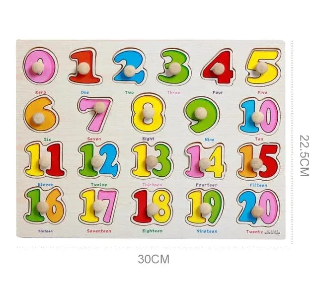 Baby Holz Greifen Bord Anzahl Brief Form Anerkennung Puzzle Kinder Frühen Bildung Puzzle Spielzeug Montessori Lernen TMZ