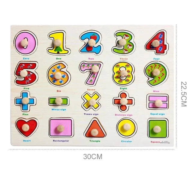 Baby Holz Greifen Bord Anzahl Brief Form Anerkennung Puzzle Kinder Frühen Bildung Puzzle Spielzeug Montessori Lernen TMZ