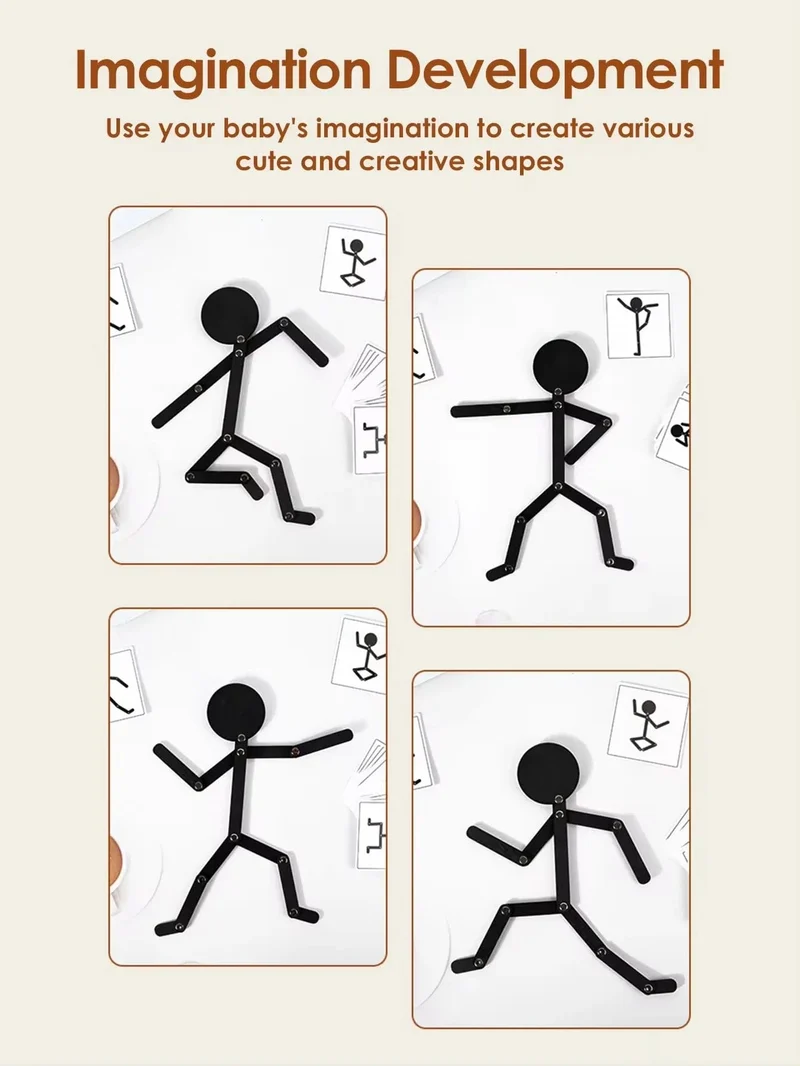 Montessori-Spielzeug für Kinder aus Holz, für frühes Lernen, pädagogisches Puzzle, sportliche Pose, Puzzle, Verbesserung der praktischen Fähigkeiten, beschäftigtes Brett, Geschenke