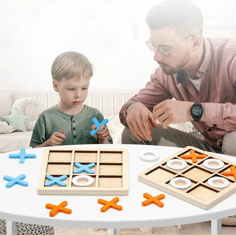 Montessori Schachspiel Holzpuzzle Spielzeug Spiel Interaktion Puzzles Training Gehirn Lernen Frühes Lernspielzeug für Kinder Kinder