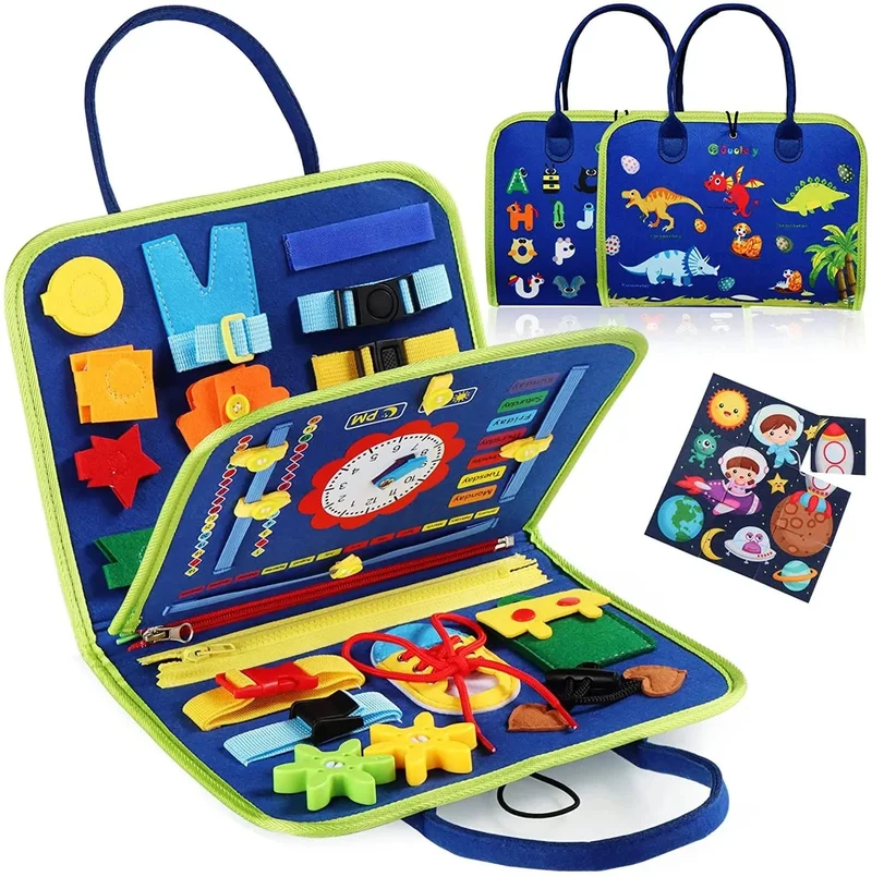 Montessori-Spielzeug, Busy Board, Sensorisches Aktivitäts-Entwicklungsbrett für Motorik, Lernbrett für Kleinkinder