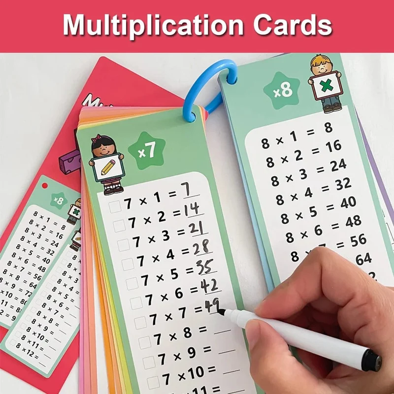 0-12 Multiplikationstabellen, Einmaleinskarten, Selbstkontroll-Lernhilfe für Mathematik, Montessori-Mathematiktraining, Lehrhilfen