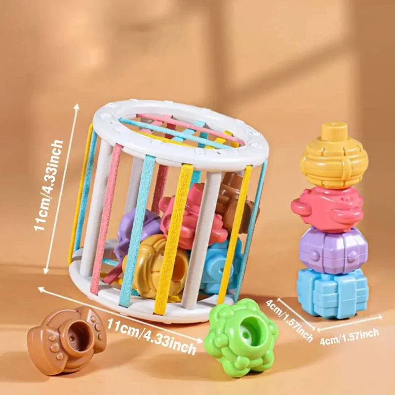 Montessori Babyspielzeug 0-12 Monate Sensorische Entwicklung Lernen Lernspielzeug Bunte Blöcke Sortierspiel für Babys Kleinkinder