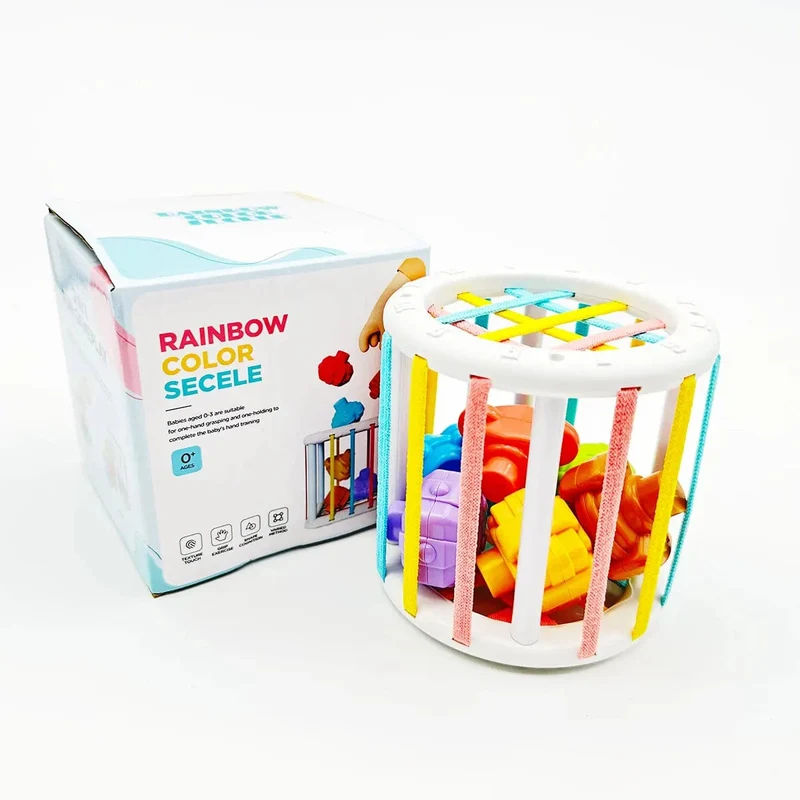 Montessori Babyspielzeug 0-12 Monate Sensorische Entwicklung Lernen Lernspielzeug Bunte Blöcke Sortierspiel für Babys Kleinkinder