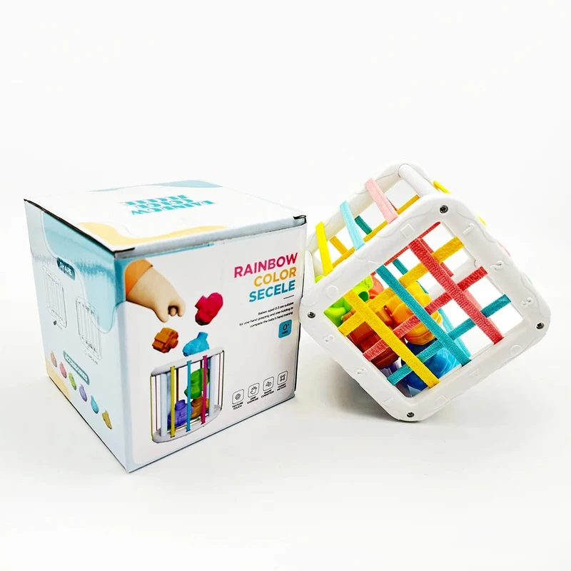Montessori Babyspielzeug 0-12 Monate Sensorische Entwicklung Lernen Lernspielzeug Bunte Blöcke Sortierspiel für Babys Kleinkinder