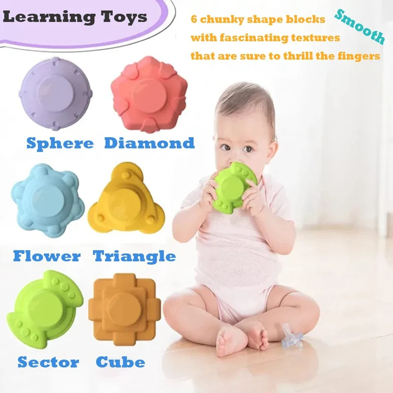 Montessori Babyspielzeug 0-12 Monate Sensorische Entwicklung Lernen Lernspielzeug Bunte Blöcke Sortierspiel für Babys Kleinkinder