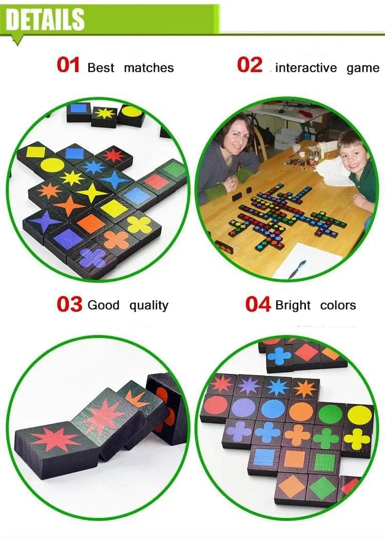 2021 Neues Lernspielzeug für Kinder Qwirkle Holzschach Interaktive Eltern-Kind-Spiele Kinderspielzeug für Erwachsene Geschenke