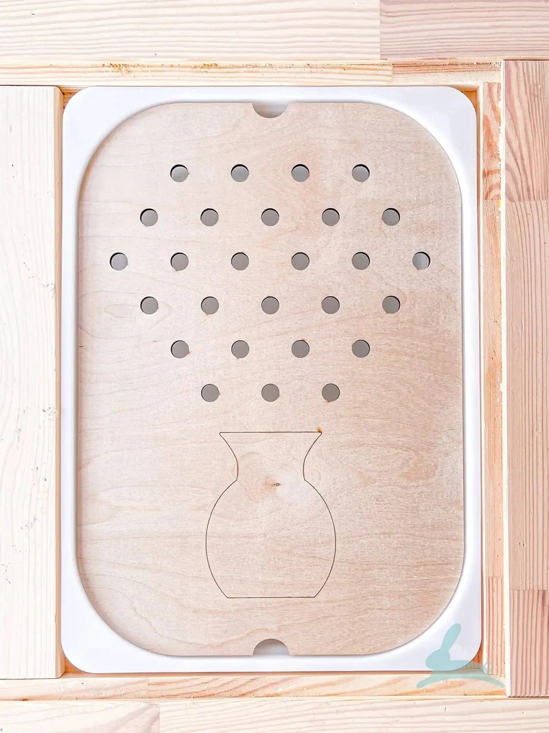 Sensorisches Tablett für Kinder, Tisch, Farbe, Haarballen, Spiel aus Holzfliesen, Montessori-Spielzeug für die frühe Bildung, Kinderspielzeug, pädagogisches Zubehör