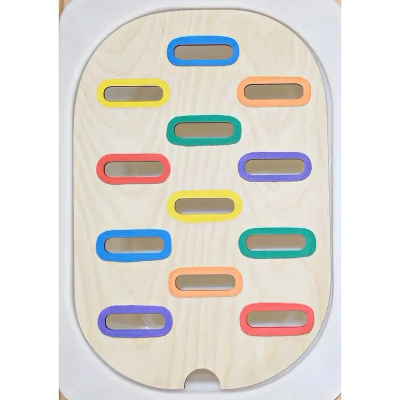 Sensorisches Tablett für Kinder, Tisch, Farbe, Haarballen, Spiel aus Holzfliesen, Montessori-Spielzeug für die frühe Bildung, Kinderspielzeug, pädagogisches Zubehör