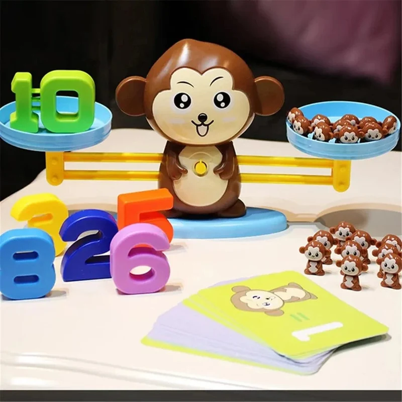 Montessori Mathematik Spielzeug Affe Balance Baby Montessori Lernspiele Zahlenspielzeug Pädagogisches Lernspielzeug Lehrmaterial
