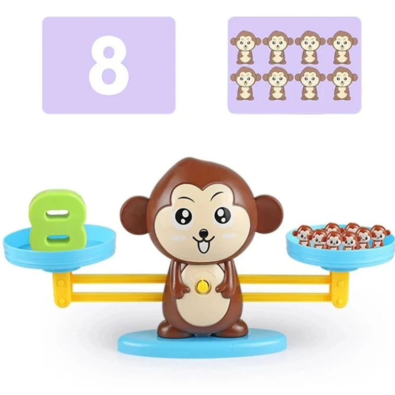 Montessori Mathematik Spielzeug Affe Balance Baby Montessori Lernspiele Zahlenspielzeug Pädagogisches Lernspielzeug Lehrmaterial