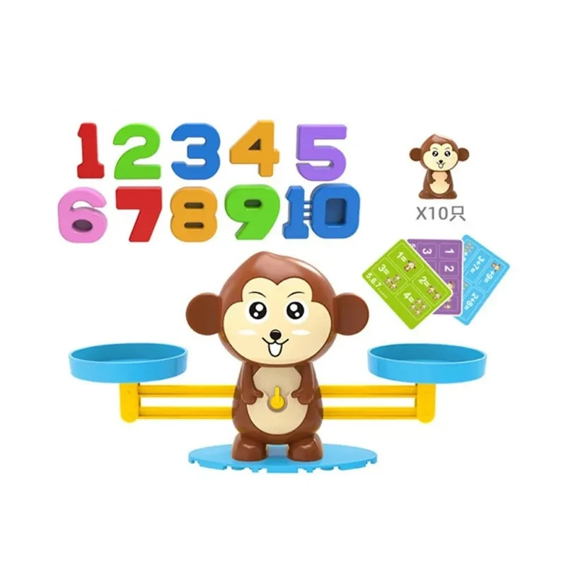 Montessori Mathematik Spielzeug Affe Balance Baby Montessori Lernspiele Zahlenspielzeug Pädagogisches Lernspielzeug Lehrmaterial