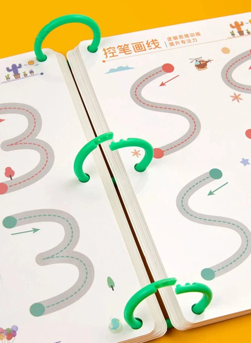 136-seitiges Montessori-Zeichenspielzeug für Kinder: Stiftführungstraining, Farben, Formen, Mathematik, Zuordnungsspiele, Lernspielzeug für Kleinkinder, Lernspielzeug für Kleinkinder