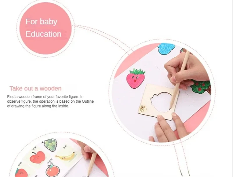 32/20 Stücke Kinder Montessori Zeichenspielzeug Aus Holz DIY Malvorlage Schablonen Lernspielzeug für Kinder Lustige Lerngeschenke