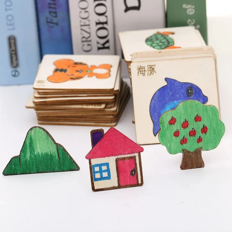 32/20 Stücke Kinder Montessori Zeichenspielzeug Aus Holz DIY Malvorlage Schablonen Lernspielzeug für Kinder Lustige Lerngeschenke
