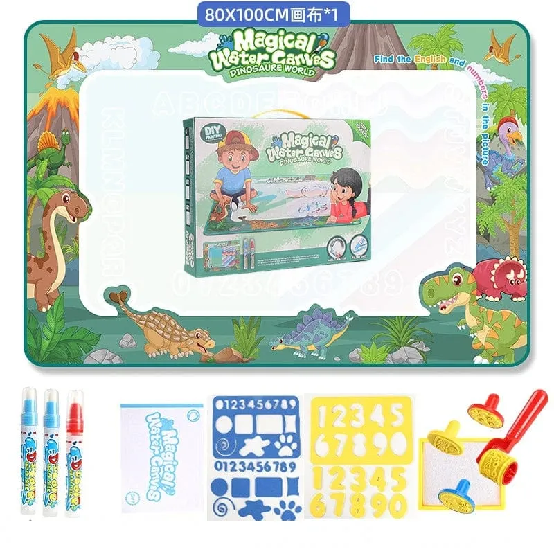100 x80CM Magische Wasser Zeichenmatte Färbung Doodle Mit Wiederverwendbaren Zauberstiften Montessori Malbrett Lernspielzeug Kinder Geschenke