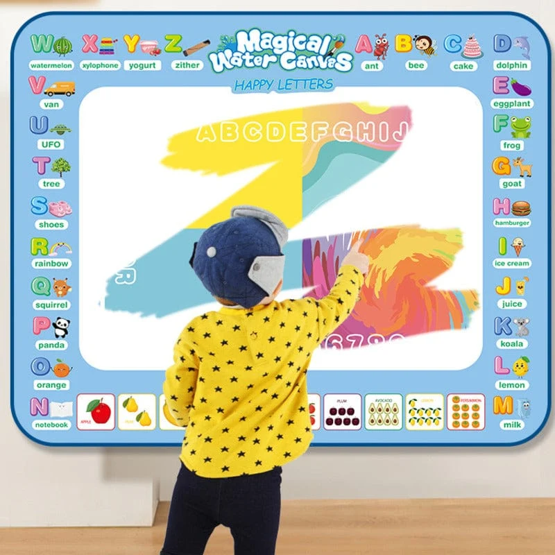 100 x80CM Magische Wasser Zeichenmatte Färbung Doodle Mit Wiederverwendbaren Zauberstiften Montessori Malbrett Lernspielzeug Kinder Geschenke