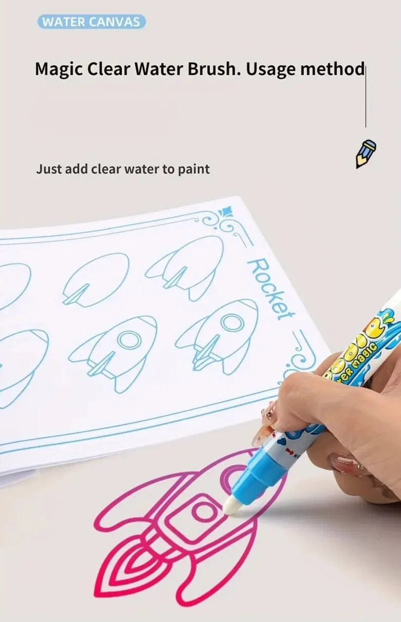 100 x80CM Magische Wasser Zeichenmatte Färbung Doodle Mit Wiederverwendbaren Zauberstiften Montessori Malbrett Lernspielzeug Kinder Geschenke
