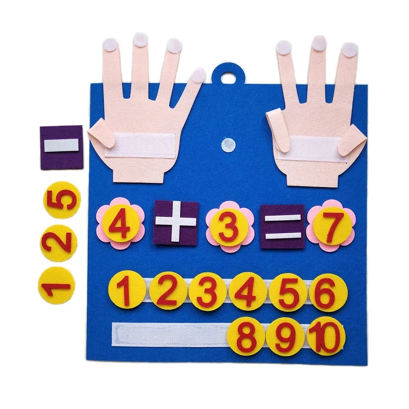 Montessori Spielzeug für Kleinkinder, Filzfingerzahlen, Mathematikspielzeug, Kinder, Zählen, frühe Bildung, Lernspiel für Kinder, Intelligenz