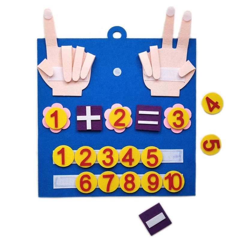 Montessori Spielzeug für Kleinkinder, Filzfingerzahlen, Mathematikspielzeug, Kinder, Zählen, frühe Bildung, Lernspiel für Kinder, Intelligenz