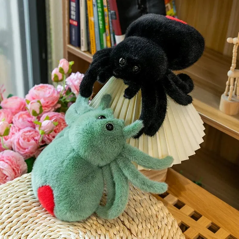 Simulation Schwarze Spinne Springende Spinne Puppe Krabbeltier Puppe Plüsch Süßes Reptil Plüschtier Super Süße Puppe