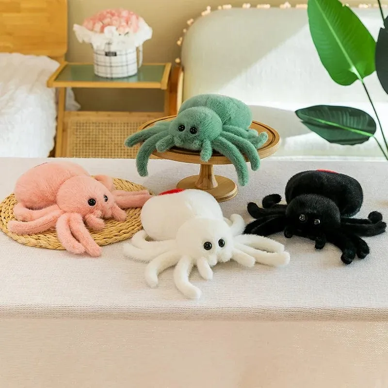 Simulation Schwarze Spinne Springende Spinne Puppe Krabbeltier Puppe Plüsch Süßes Reptil Plüschtier Super Süße Puppe