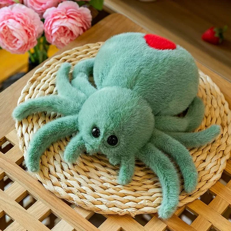 Simulation Schwarze Spinne Springende Spinne Puppe Krabbeltier Puppe Plüsch Süßes Reptil Plüschtier Super Süße Puppe