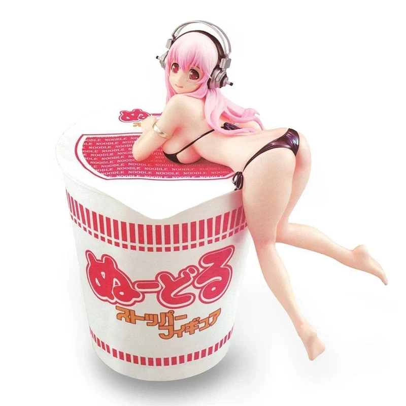 10CM Anime Figur Super Sonico PVC Action Figur Modell Spielzeug Kuchen Dekor Badeanzug Dress Up SoniComi Nudel Stopper Figur Geschenk