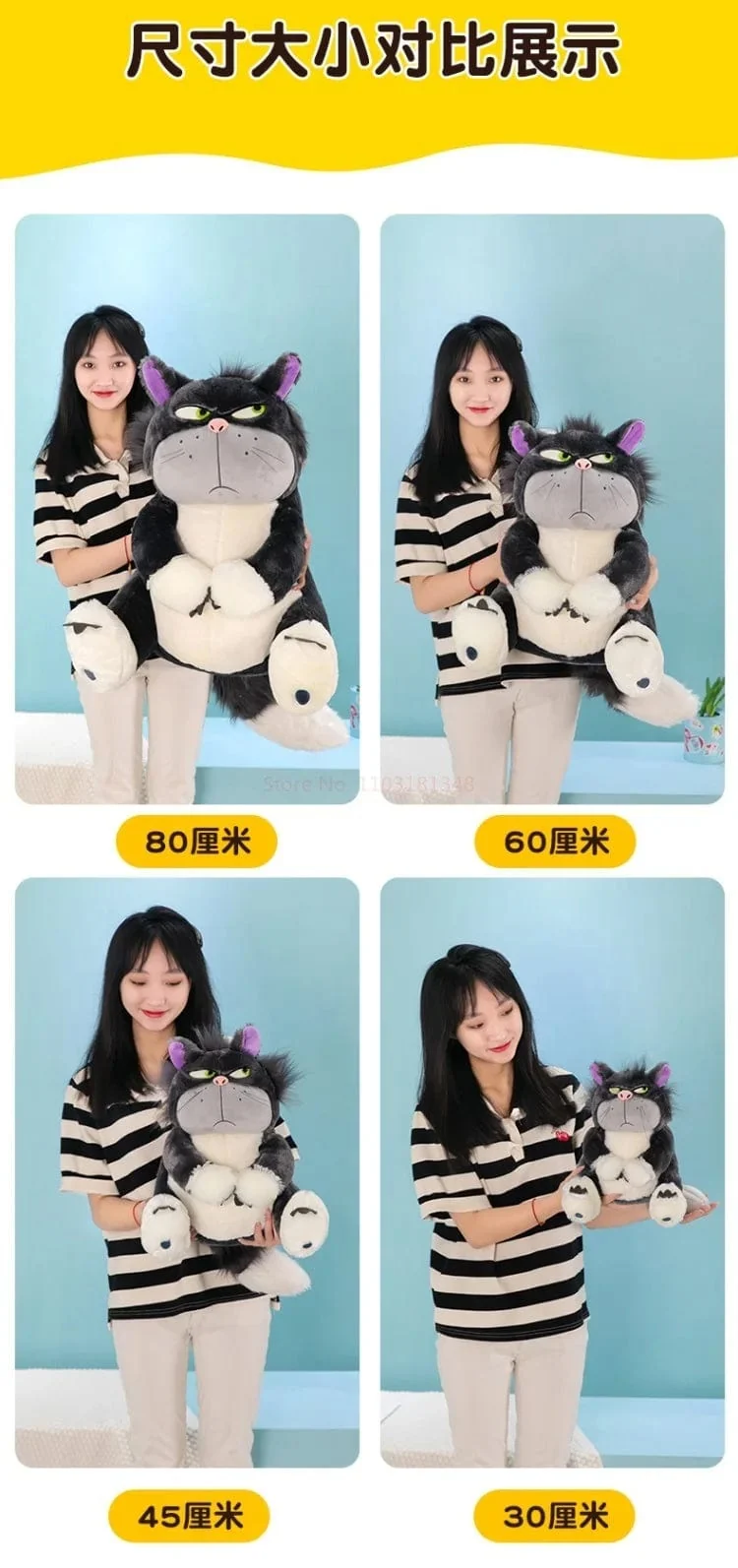 Disney Luzifer die Katze süße Puppe Plüsch Spielzeug Wurfkissen Katze Puppe Geburtstagsgeschenk Valentinstag Plüsch Kinderspielzeug