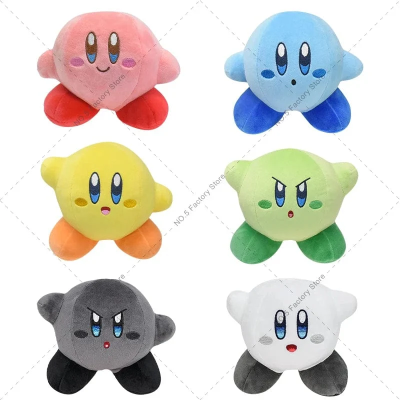 Game Star Kirby Gefüllte Puppe Peluche 5“ Kawaii Rosa Kirby Grau Kirby Geist Kirby Anime Plüsch Spielzeug Weihnachten Geschenke für Kinder