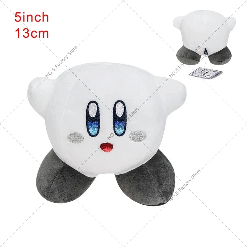 Game Star Kirby Gefüllte Puppe Peluche 5“ Kawaii Rosa Kirby Grau Kirby Geist Kirby Anime Plüsch Spielzeug Weihnachten Geschenke für Kinder