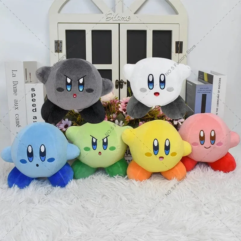 Game Star Kirby Gefüllte Puppe Peluche 5“ Kawaii Rosa Kirby Grau Kirby Geist Kirby Anime Plüsch Spielzeug Weihnachten Geschenke für Kinder
