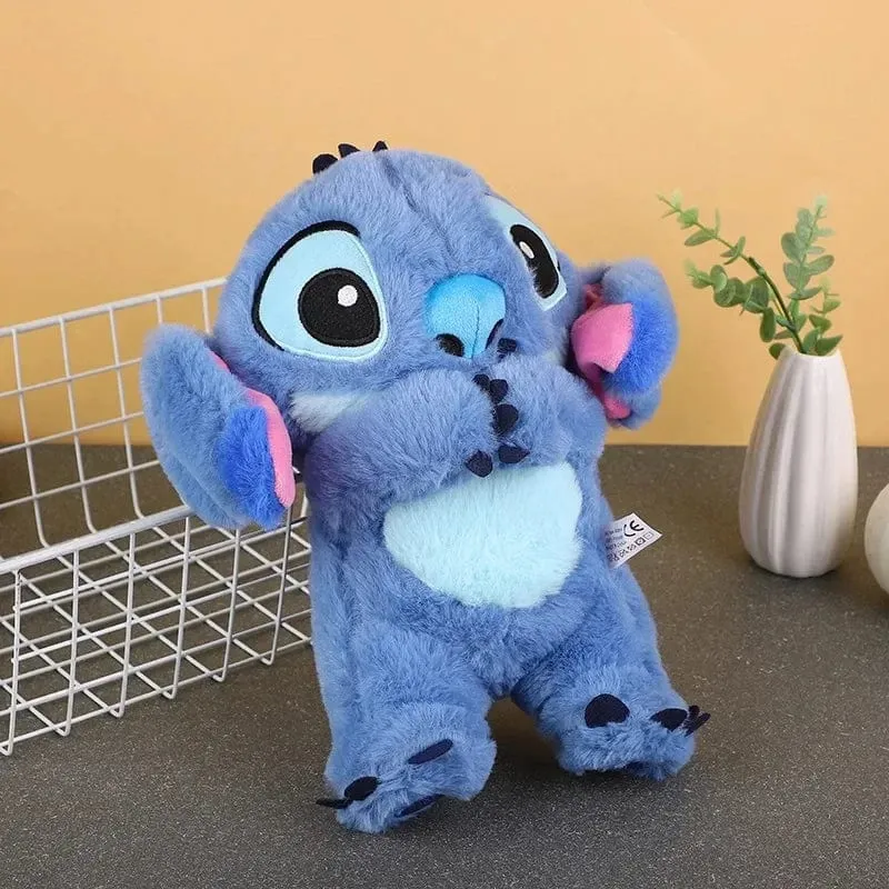 Kawaii Stitch Plüschpuppe Baby Schlafbegleiter Sound Beruhigendes Musical Kawaii Mit Airbag und Licht Puppe Atmen Spielzeug Geschenke