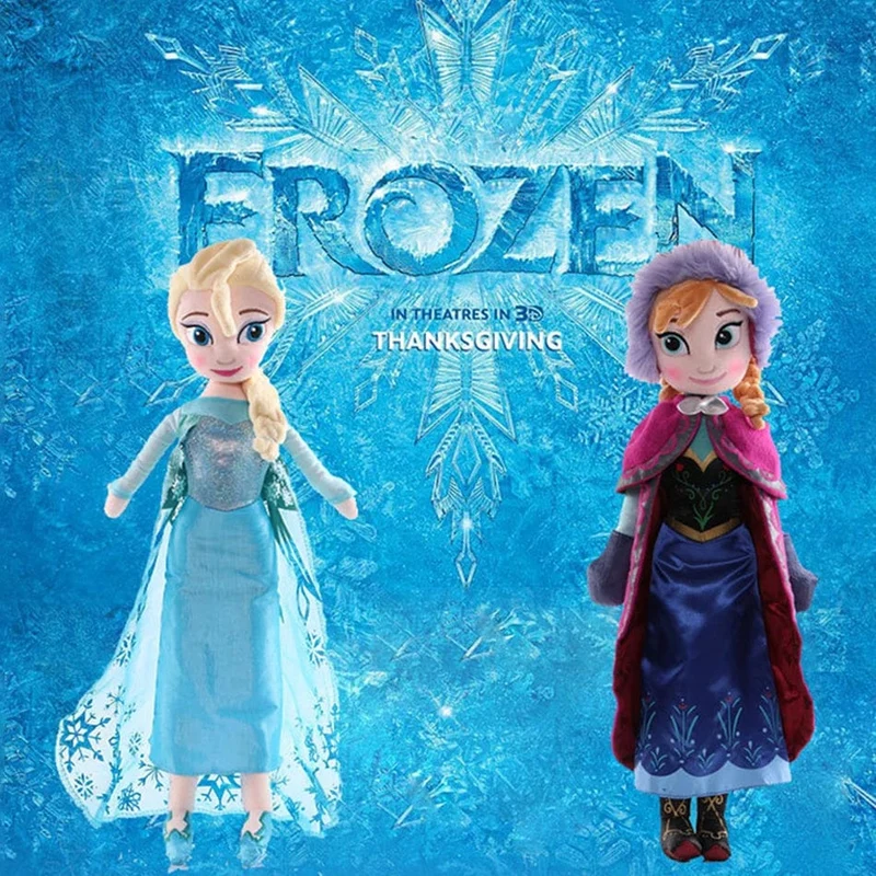Anime Frozen Die Plüschprinzessin Anna Kawaii Puppe Schneekönigin Prinzessin Anna Elsa Weiche Stofftiere Geschenke für Mädchen Geburtstagskinder