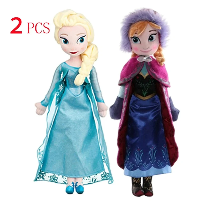 Anime Frozen Die Plüschprinzessin Anna Kawaii Puppe Schneekönigin Prinzessin Anna Elsa Weiche Stofftiere Geschenke für Mädchen Geburtstagskinder