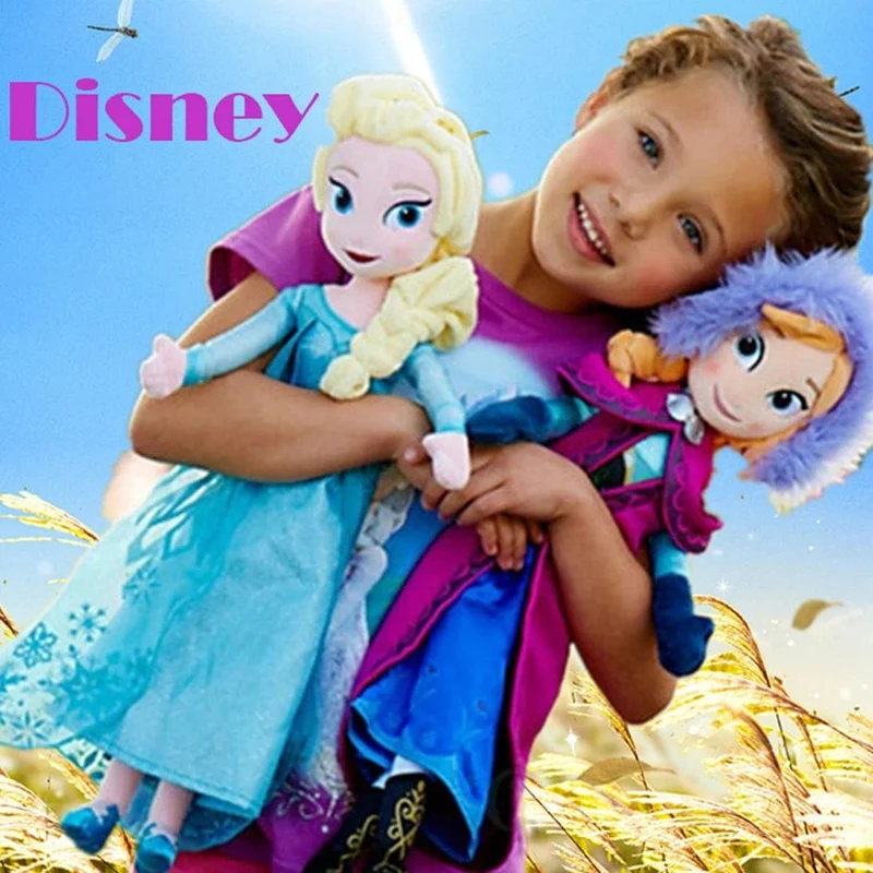 Anime Frozen Die Plüschprinzessin Anna Kawaii Puppe Schneekönigin Prinzessin Anna Elsa Weiche Stofftiere Geschenke für Mädchen Geburtstagskinder