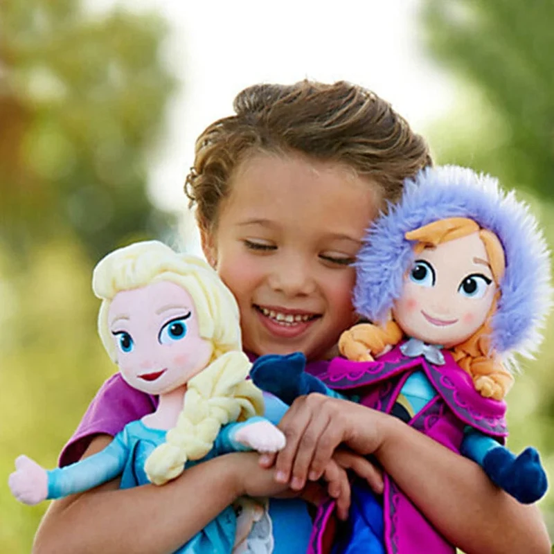 Anime Frozen Die Plüschprinzessin Anna Kawaii Puppe Schneekönigin Prinzessin Anna Elsa Weiche Stofftiere Geschenke für Mädchen Geburtstagskinder