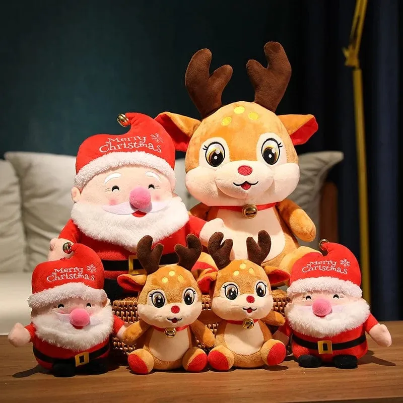 20CM Niedliche Weihnachtsserie Puppe Weihnachtsmann Elch Plüschtier Gefülltes weiches Schneemann Hirsch Spielzeug für Kinder Mädchen Weihnachtsgeschenk Dekor Requisiten
