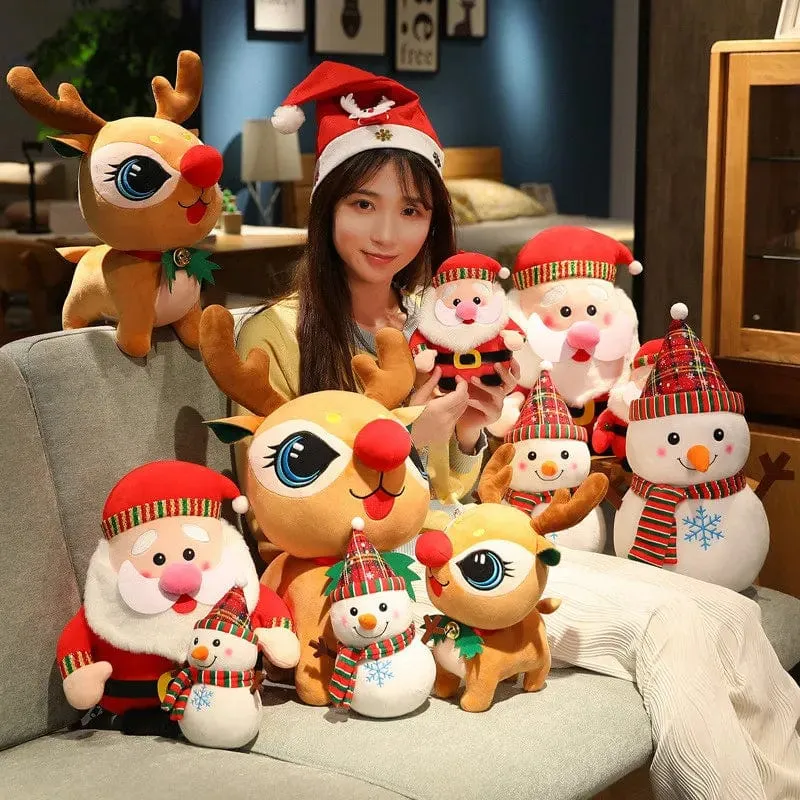 20CM Niedliche Weihnachtsserie Puppe Weihnachtsmann Elch Plüschtier Gefülltes weiches Schneemann Hirsch Spielzeug für Kinder Mädchen Weihnachtsgeschenk Dekor Requisiten