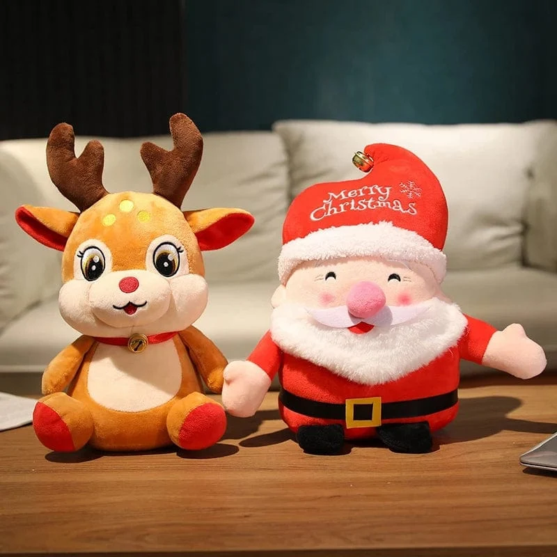 20CM Niedliche Weihnachtsserie Puppe Weihnachtsmann Elch Plüschtier Gefülltes weiches Schneemann Hirsch Spielzeug für Kinder Mädchen Weihnachtsgeschenk Dekor Requisiten
