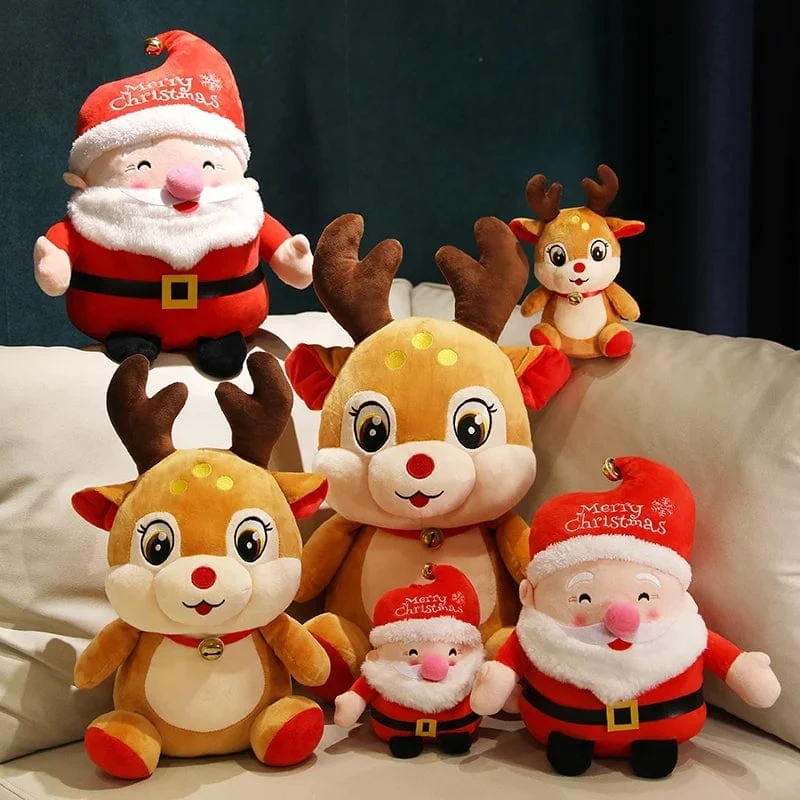20CM Niedliche Weihnachtsserie Puppe Weihnachtsmann Elch Plüschtier Gefülltes weiches Schneemann Hirsch Spielzeug für Kinder Mädchen Weihnachtsgeschenk Dekor Requisiten