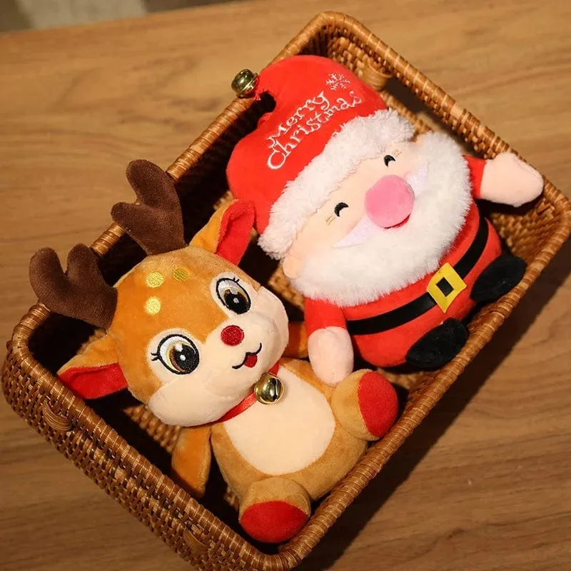 20CM Niedliche Weihnachtsserie Puppe Weihnachtsmann Elch Plüschtier Gefülltes weiches Schneemann Hirsch Spielzeug für Kinder Mädchen Weihnachtsgeschenk Dekor Requisiten